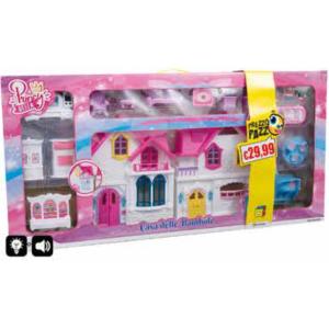 PREZZO PAZZO PRINCY BELLA - CASA DELLE BAMBOLE CON LUCI E 3 BAMBOLE INCLUSE