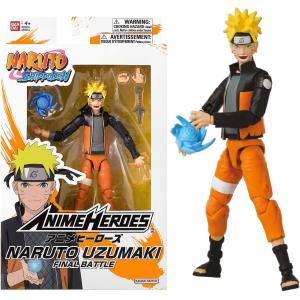 NARUTO SHIPPUDEN ANIME HEROES NARUTO UZUMAKI FINAL BATTLE PERSONAGGIO ARTICOLATO 17 CM  04644