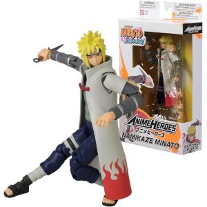 NARUTO SHIPPUDEN ANIME HEROES MINATO NAMIKAZE PERSONAGGIO ARTICOLATO 17 CM  04644