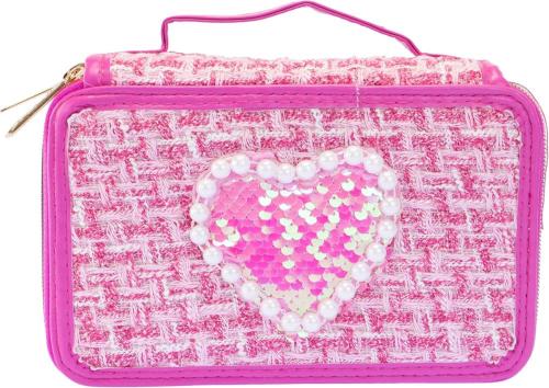 GIRABRILLA ASTUCCIO TWEED 3 SCOMPARTI MAGENTA