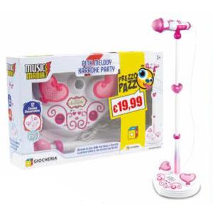 PREZZO PAZZO MUSIC MANIA - PINK MELODY KARAOKE PARTY MICROFONO CON ASTA