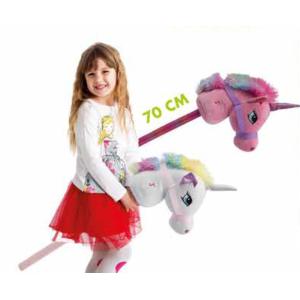 GIO' PLUSH - TESTA UNICORNO CON SUONI 70 CM 2 COLORI