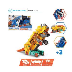 URBAN CITY CAMION BISARCA DINO TRUCK TRASFORMABILE CON 2 VEICOLI DIE CAST
