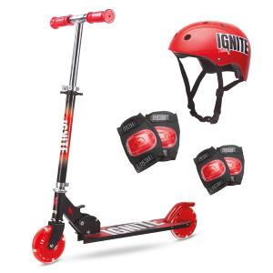 MONOPATTINO 2 RUOTE IGNITE COMBO PACK FLOW RED CON CASCO E PROTEZIONI INCLUSI