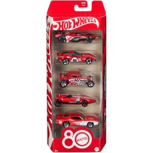 HOT WHEELS 5 VEICOLI MATTEL 80TH ANNIVERSARIO SCALA 1:64