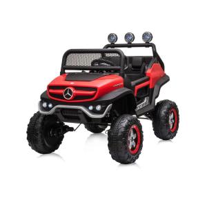AUTO MERCEDES 12V UNIMOG ROSSA SEDILI IN PELLE E GOMMME IN EVA LT972