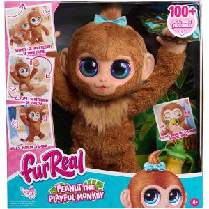 PELUCHE FURREAL - PEANUT THE MONKEY SCIMMIETTA INTERATTIVA CON SUONI - 38 CM