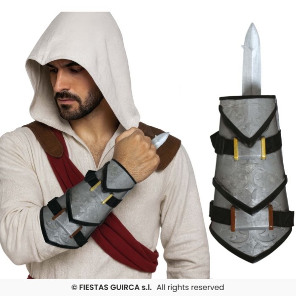 BRACCIALE NINJA CON PUGNALE RETRATTILE 30 CM ASSASIN CREED