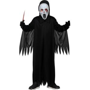 COSTUME FANTASMA ASSASSINO SCREAM BAMBINO TAGLIA 10-12 ANNI