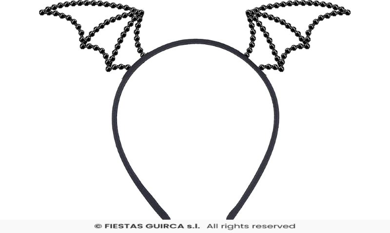 CERCHIETTO PIPISTRELLO CON PERLINE METALLO