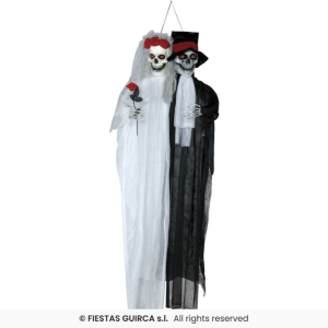 DECORAZIONE DA APPENDERE FIDANZATO SCHELETRO LUCE SPOSI