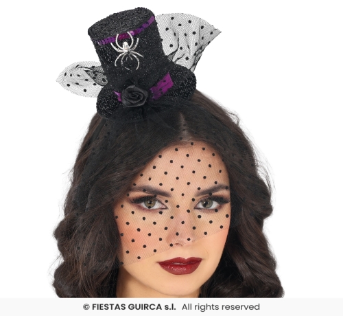 MINIHAT CAPPELLO A CILINDRO CON VELO NERO