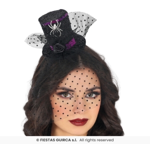 MINIHAT CAPPELLO A CILINDRO CON VELO NERO