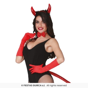 SET DIAVOLA 3 PZ: CODA, CERCHIETTO, PAPILLON