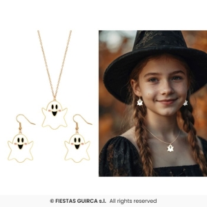 KIT ORECCHINI E COLLANA HALLOWEEN - FANTASMA