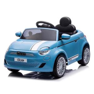 AUTO FIAT 500E 12V CON SEDILE IN PELLE BLU