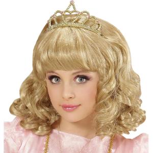 PARRUCCA PRINCIPESSA BIONDA CON TIARA IN SCATOLA