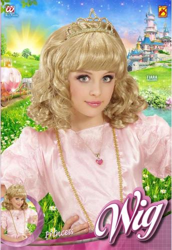 PARRUCCA PRINCIPESSA BIONDA CON TIARA IN SCATOLA