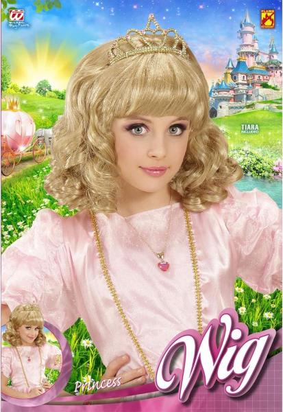 PARRUCCA PRINCIPESSA BIONDA CON TIARA IN SCATOLA