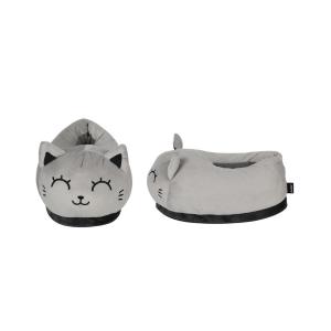 PANTOFOLE PLUSH GATTINO GRIGIO TAGLIA UNICA