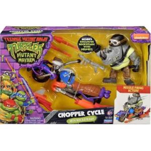 TURTLES TARTARUGHE NINJA VEICOLO MOTO CON PERSONAGGIO ROCKSTEADY