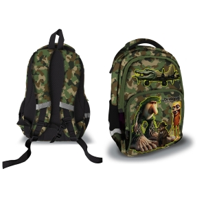 BRAINROT - ZAINO FREE THINK CON 3 ZIP - VERDE MIMETICO