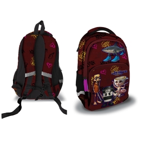 BRAINROT - ZAINO FREE THINK CON 3 ZIP - ROSSO GRAFFITI