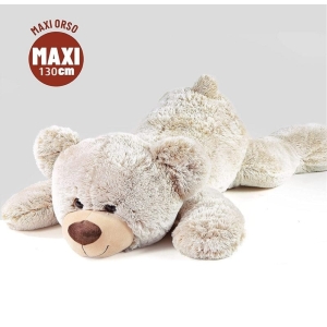 ORSO STESO BIANCO L130 CM PELO MORBIDISSIMO