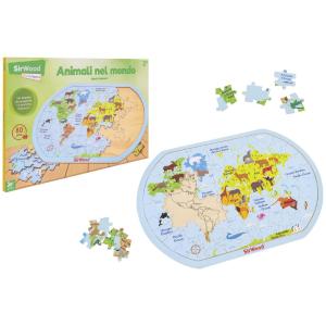 SIRWOOD PUZZLE ANIMALI DEL MONDO IN LEGNO