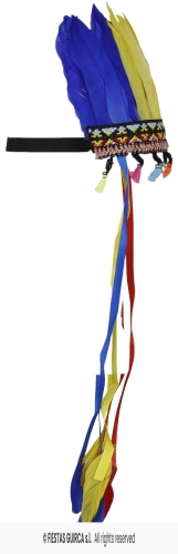 COPRICAPO INDIANO CON PIUME MULTICOLORE