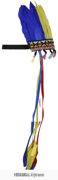 COPRICAPO INDIANO CON PIUME MULTICOLORE