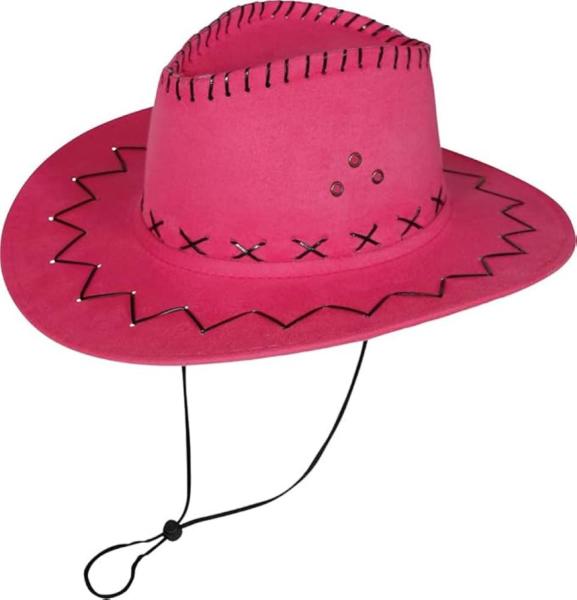 CAPPELLO COWBOY FUCSIA CON RICAMI SIMILPELLE