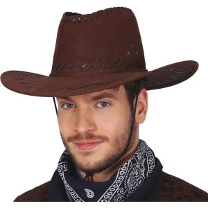 CAPPELLO COWBOY MARRONE SCURO CON CUCITURE