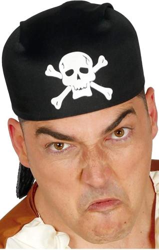 CAPPELLO PIRATA NERO IN TESSUTO