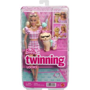BARBIE TWINNING LOOKS CUCCIOLI A PASSEGGIO POIS ROSA