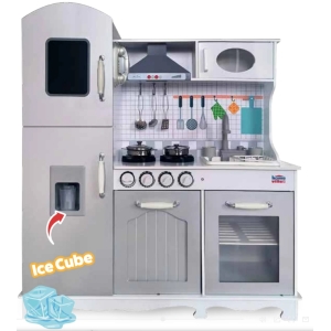 HOME VILLE CUCINA IN LEGNO CON ACQUA, LUCI E SUONI + ACCESSORI - BIANCA