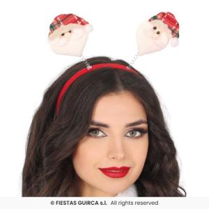 CERCHIETTO TESTA NATALE CON FACCINE BABBO NATALE