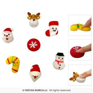 SCATOLA  FIGURE NATALIZIE ELASTICHE 5 CM 48PZ SQUISHI