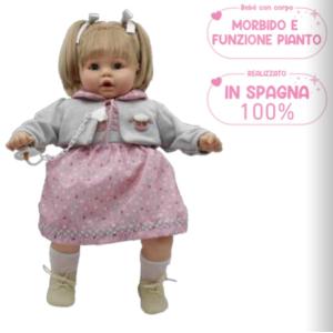 BAMBOLOTTO 62 CM CON GIACCHETTA GRIGIA