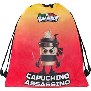 ZAINO SACCA COULISSE CON TASCA CAPPUCCINO ASSASSINO SKIFIDOL ITALIAN BRAINROT