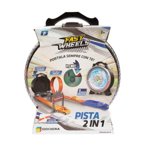 FAST WHEELS - PISTA MINI-RUOTA 2 IN 1 TRY ME RICHIUDIBILE CON AUTO