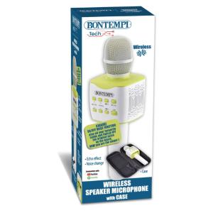 MICROFONO WIRELESS BIANCO E VERDE CON CUSTODIA