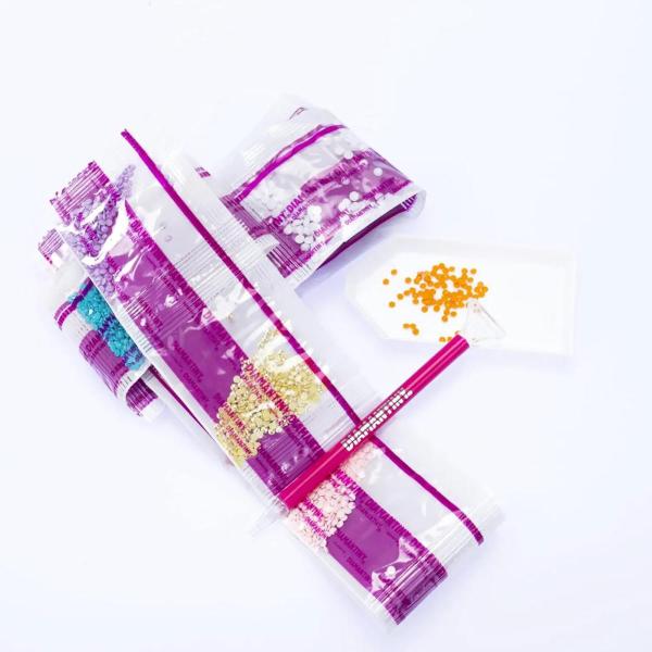 DIAMANTINY KAWAII UNICORNO CON TORTA SU TELA MULTICOLORE