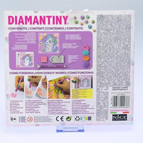 DIAMANTINY KAWAII UNICORNO CON CUORE SU TELA MULTICOLORE