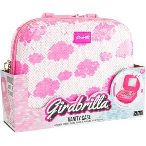 GIRABRILLA VALIGETTA MAKE UP - BIANCA CON NUVOLE ROSA