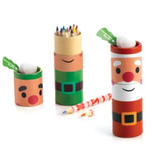 CONTENITORE CON 12 MATITE EFLO E BABBO NATALE