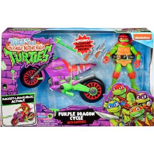 TARTARUGHE NINJA TMNT RAFFAELLO CON MOTO VIOLA