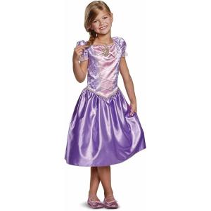 COSTUME BAMBINA PRINCIPESSA DISNEY RAPERONZOLO TAGLIA S 5-6 ANNI