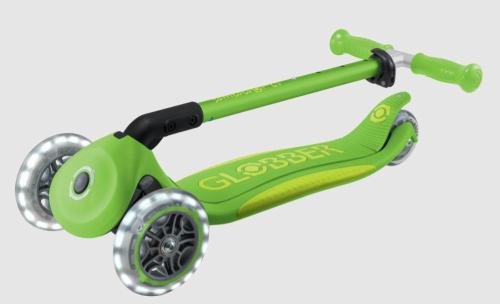 GLOBBER MONOPATTINO 3 RUOTE PRIMO PIEGHEVOLE RICHIUDIBILE VERDE MELA E VERDE LIME