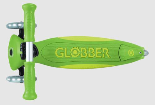 GLOBBER MONOPATTINO 3 RUOTE PRIMO PIEGHEVOLE RICHIUDIBILE VERDE MELA E VERDE LIME